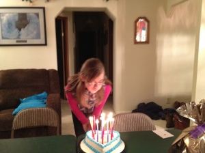 blowing out candles during a Bible quizzing road trip